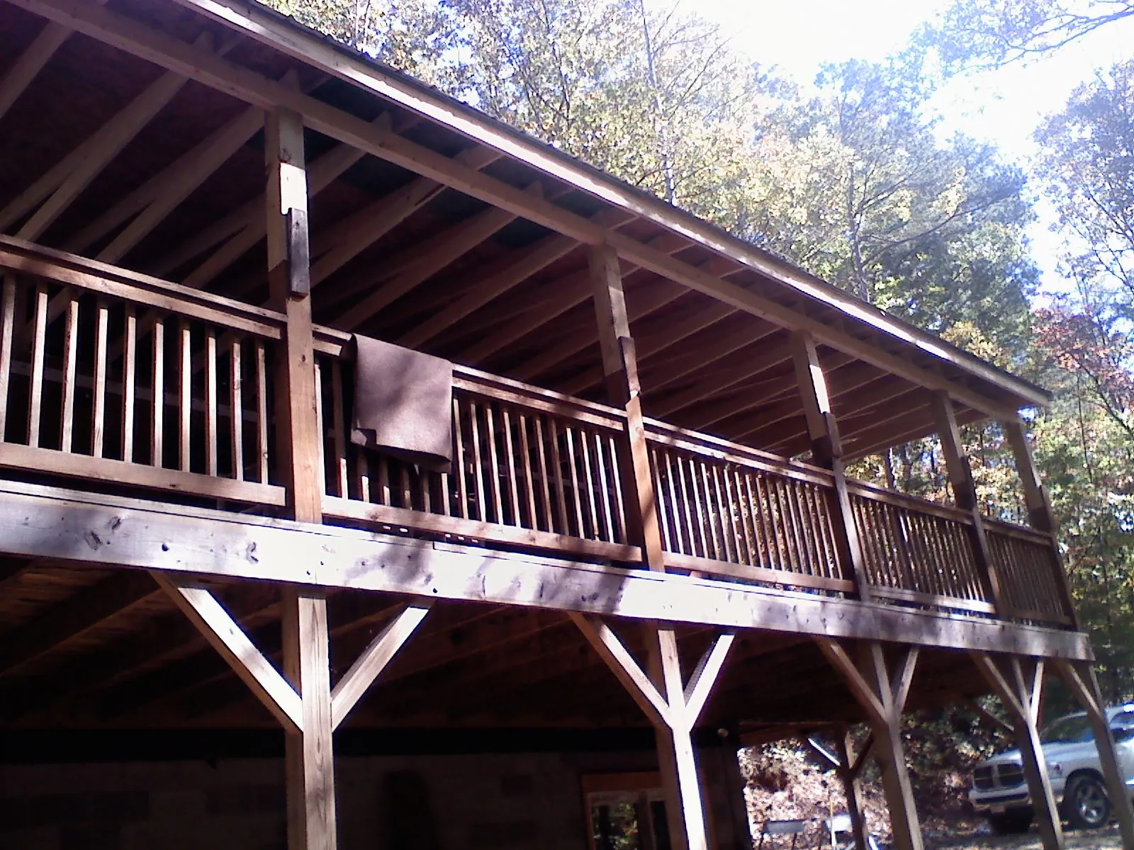 Timber framing under a new elevated porch and deck — Roof Leak Repair in Susanville by Roofing Brothers